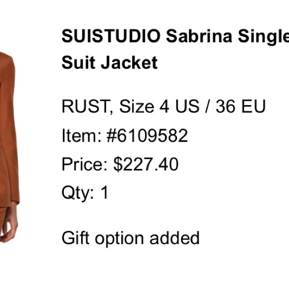 SuisStudio Womens Rust-Brown Single-Button Blazer - Picture 4 of 4